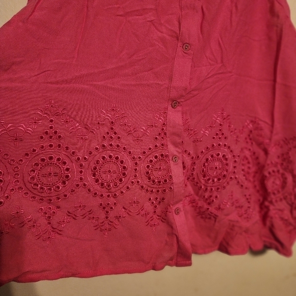 Marisol Pink Eyelet Button Down Rayon Cami Size L NWT - Picture 4 of 9